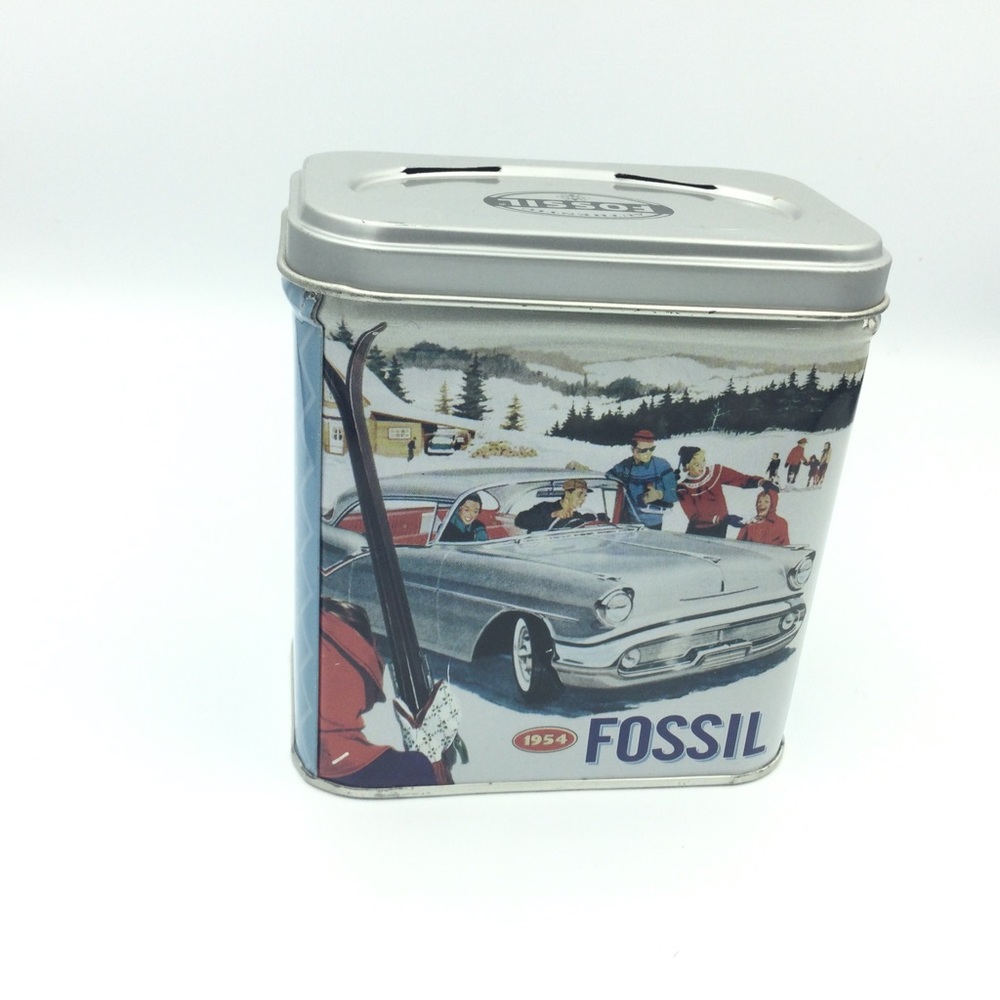 Fossil 1998 Watch Tin Rare 50 s Graphic Car Chevy